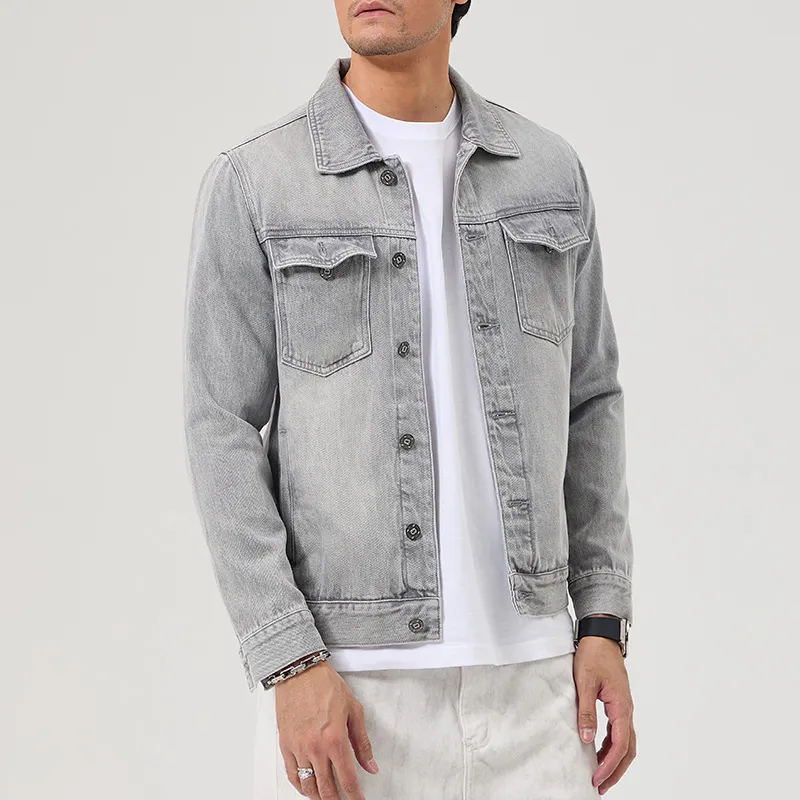 SANTASTIC Denim Jacket Men's Light Gray-5