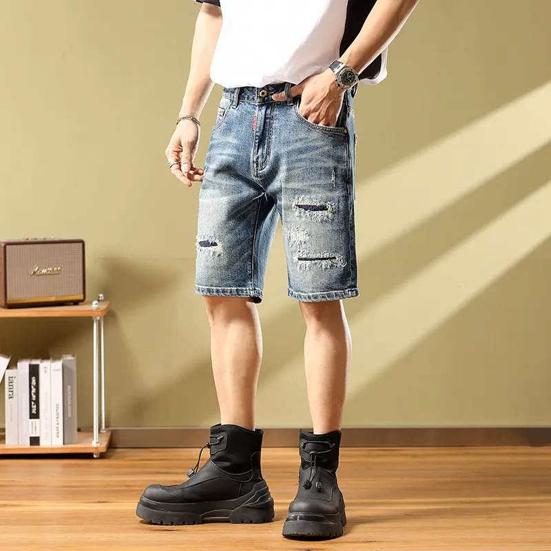 SANTASTIC Denim Shorts Men's Blue-6