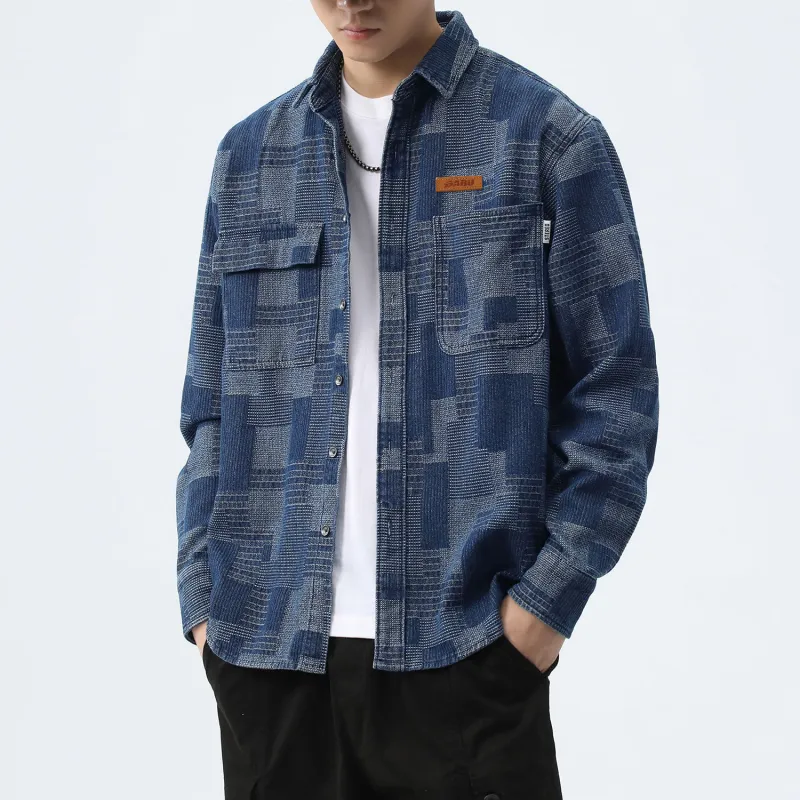 SANTASTIC Shirts Men Blue-3