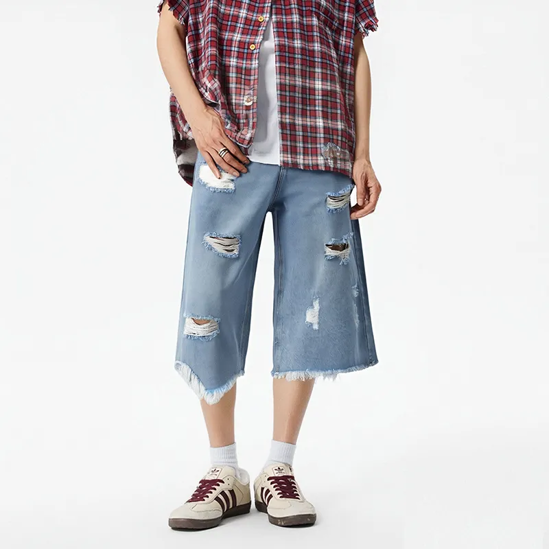 SANTASTIC Denim Shorts Men Blue-2