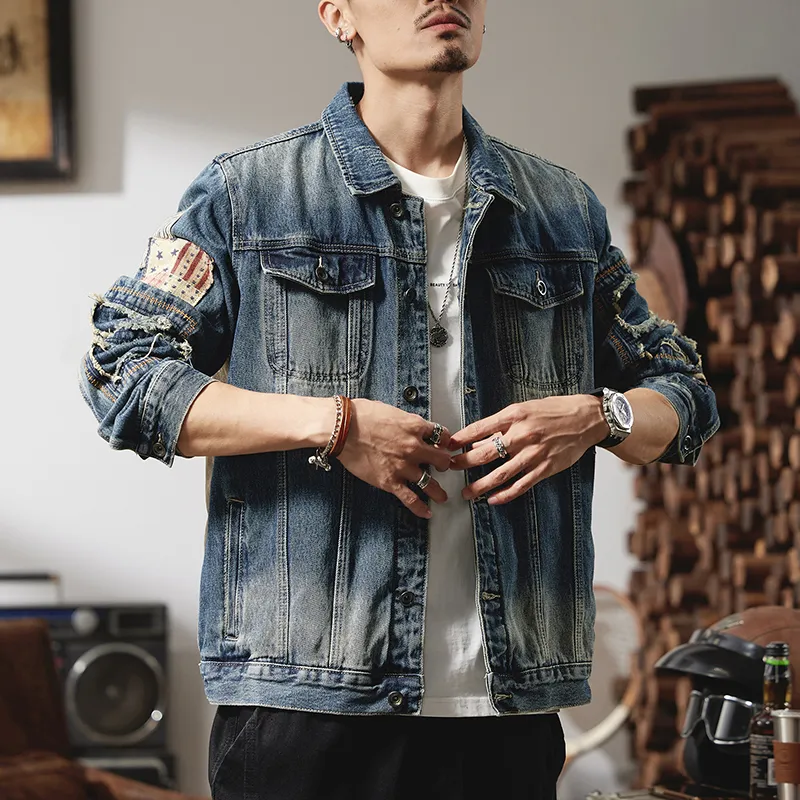 SANTASTIC Denim Jacket Men's Blue-6