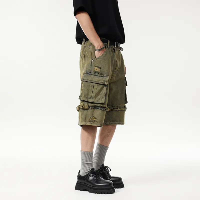 SANTASTIC Denim Shorts Unisex Yellow Mud-3