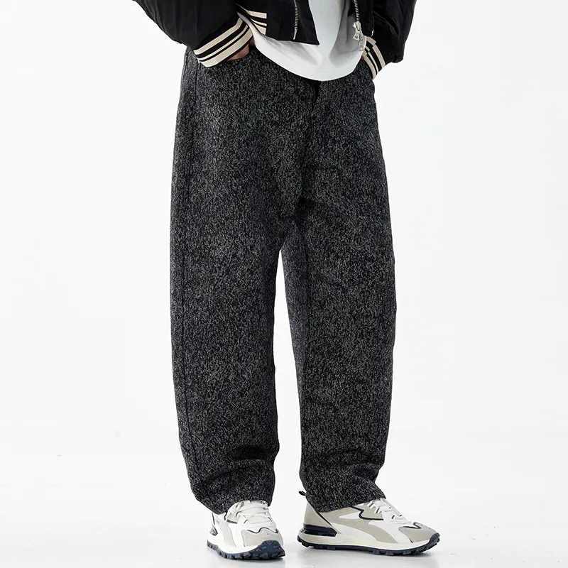 SANTASTIC Casual Pants Men's Snowflake Black-6