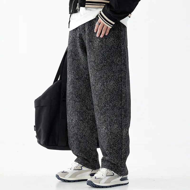 SANTASTIC Casual Pants Men's Snowflake Black-5