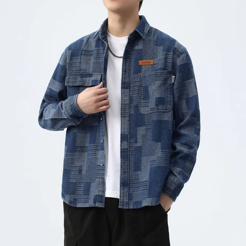 SANTASTIC Shirts Men Blue-5