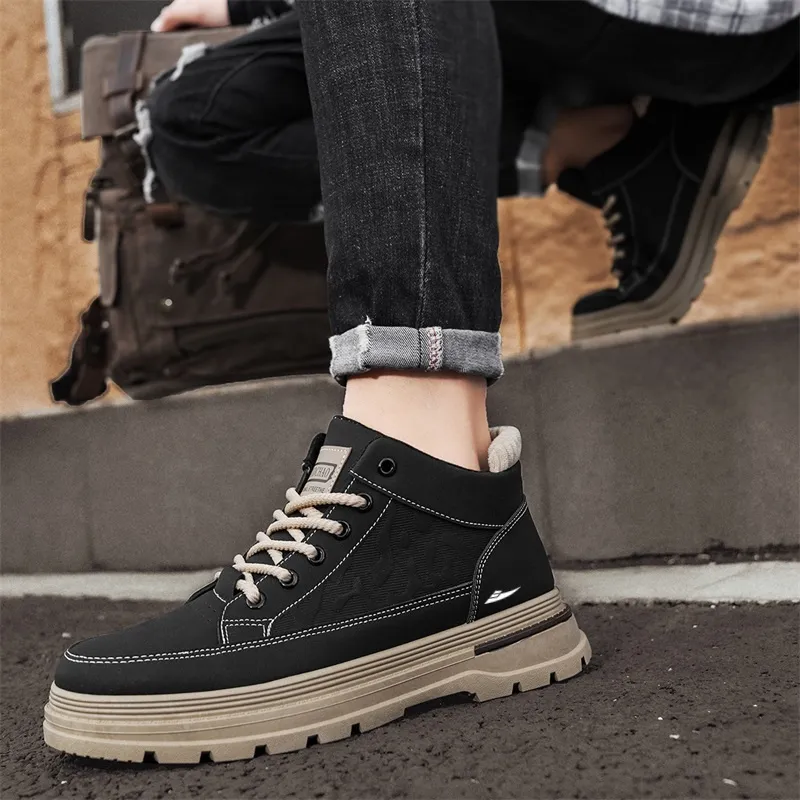 Kuding Martin Boots Men Black/Khaki-18