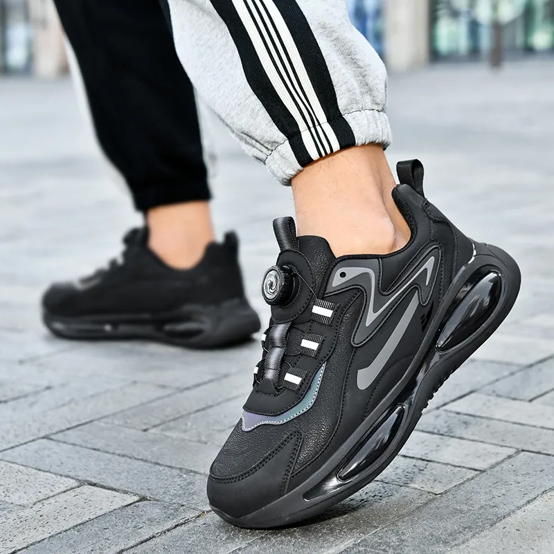 Kuding Wear resistant And Waterproof Low Top Running Shoes Men's Black-2