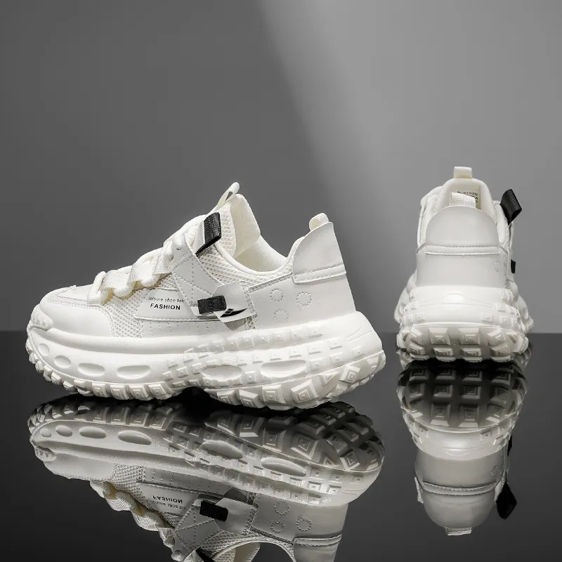 Kuding Breathable Height Increase Low Top Casual Shoes Men's-3