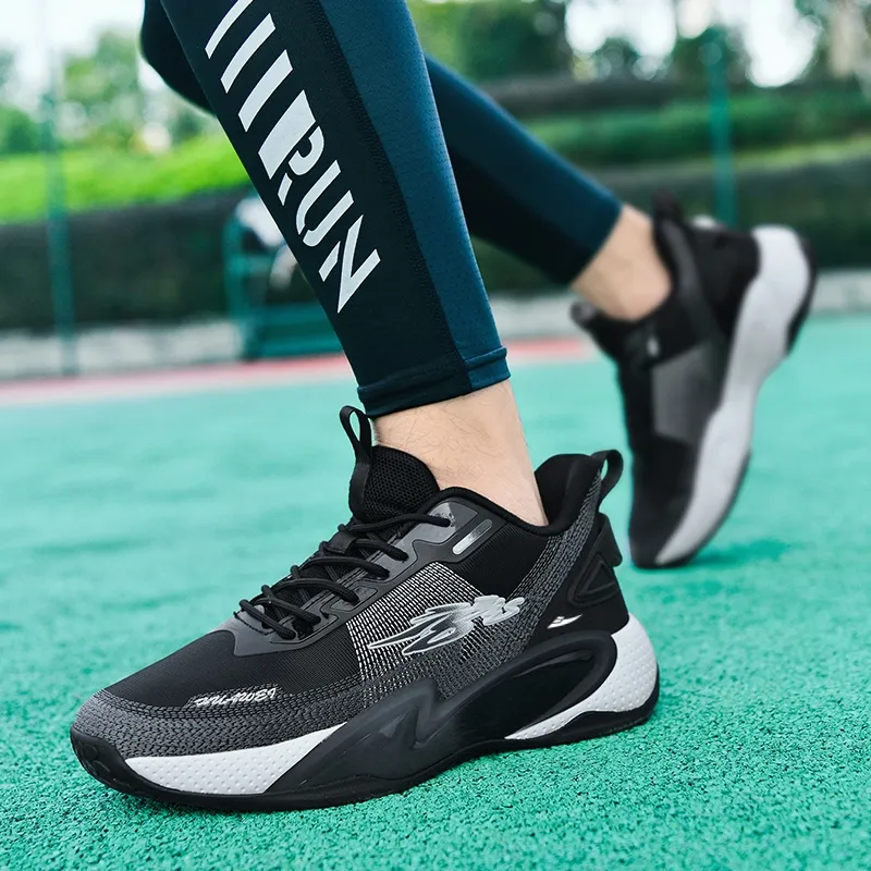 Kuding Cushioning Anti-Slip And Wear-Resistant Breathable Rebound Mid-Top Basketball Shoes Unisex-3