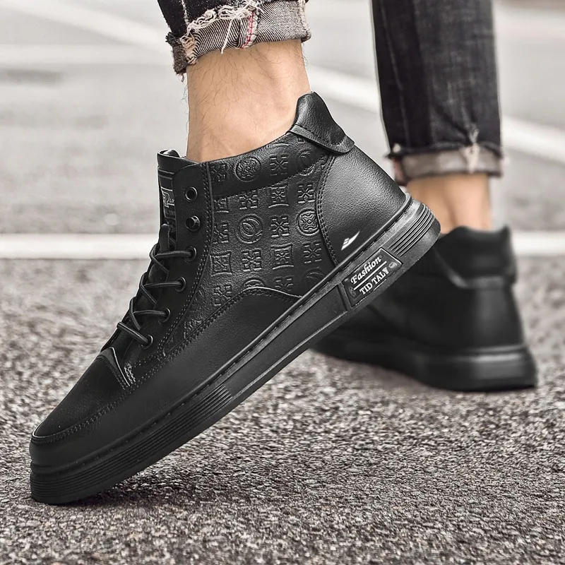 Kuding Warm Anti-Slip And Wear-Resistant High-Top Skateboard Shoes Men's-1