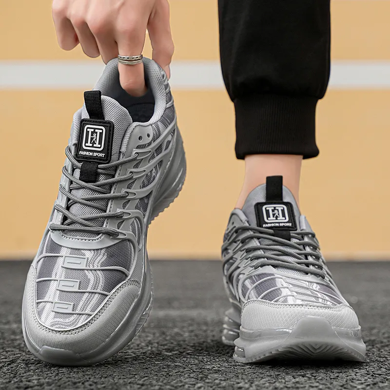 Kuding Breathable Height Increase Mid Top Casual Shoes Men's-8