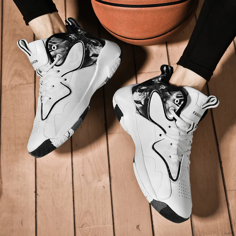 Kuding Cushioned Anti-Slip And Wear-Resistant Warm High-Top Basketball Shoes Men's-2