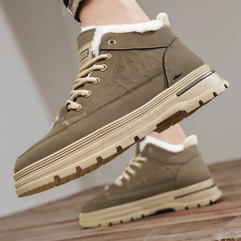 Kuding Martin Boots Men Black/Khaki-1