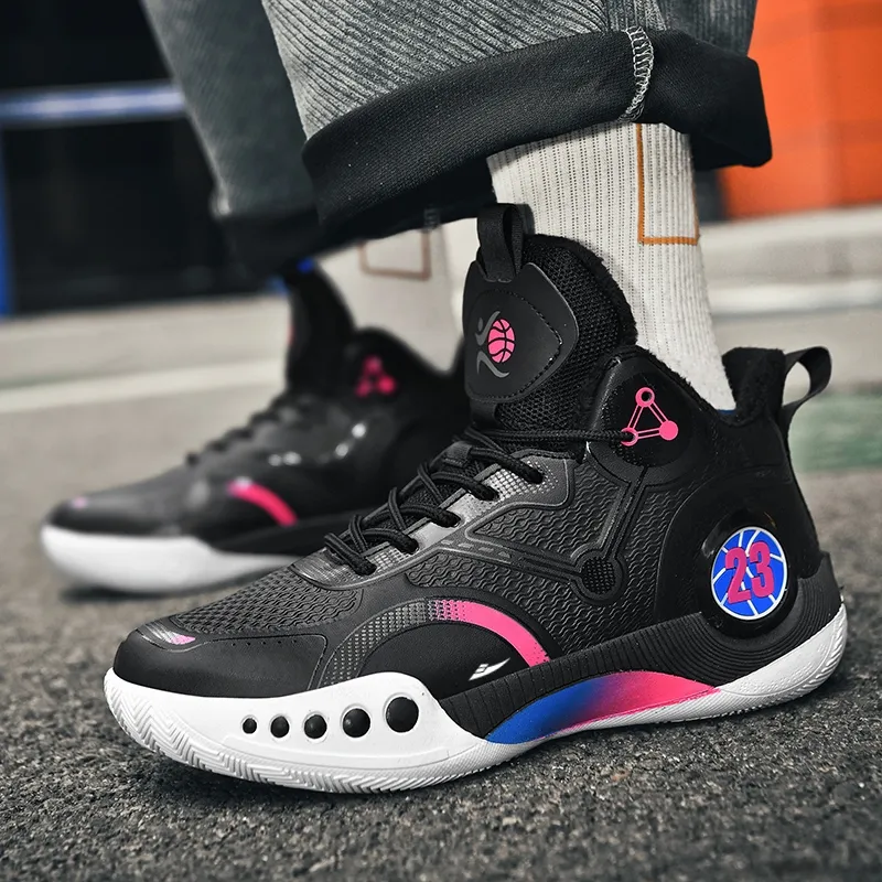 Kuding Cushioned Anti Slip And Wear Resistant Warm Mid Top Basketball Shoes Unisex-7