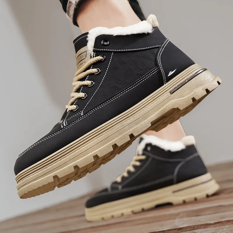 Kuding Martin Boots Men Black/Khaki-6