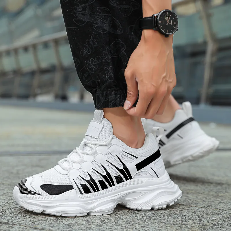 Kuding Slip-Resistant Breathable Low-Top Chunky Sneakers Men's-3