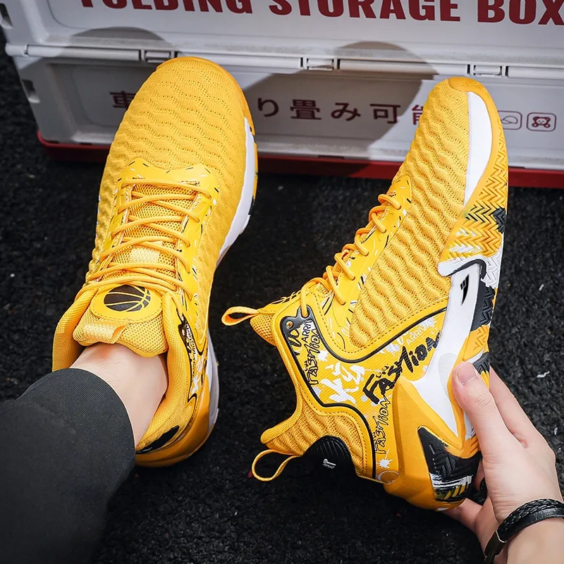 Kuding Cushioned Slip-Resistant Abrasion-Resistant Breathable Mid-Top Basketball Shoes Men's-13