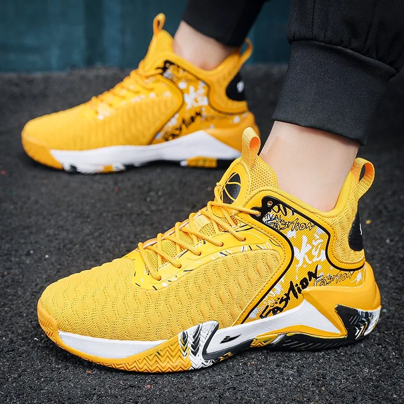 Kuding Cushioned Slip-Resistant Abrasion-Resistant Breathable Mid-Top Basketball Shoes Men's-11