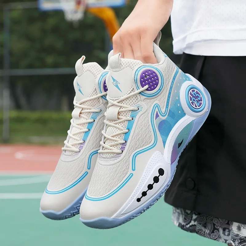 Kuding Cushioned Slip-Resistant Mid-Top Basketball Shoes Men's-2