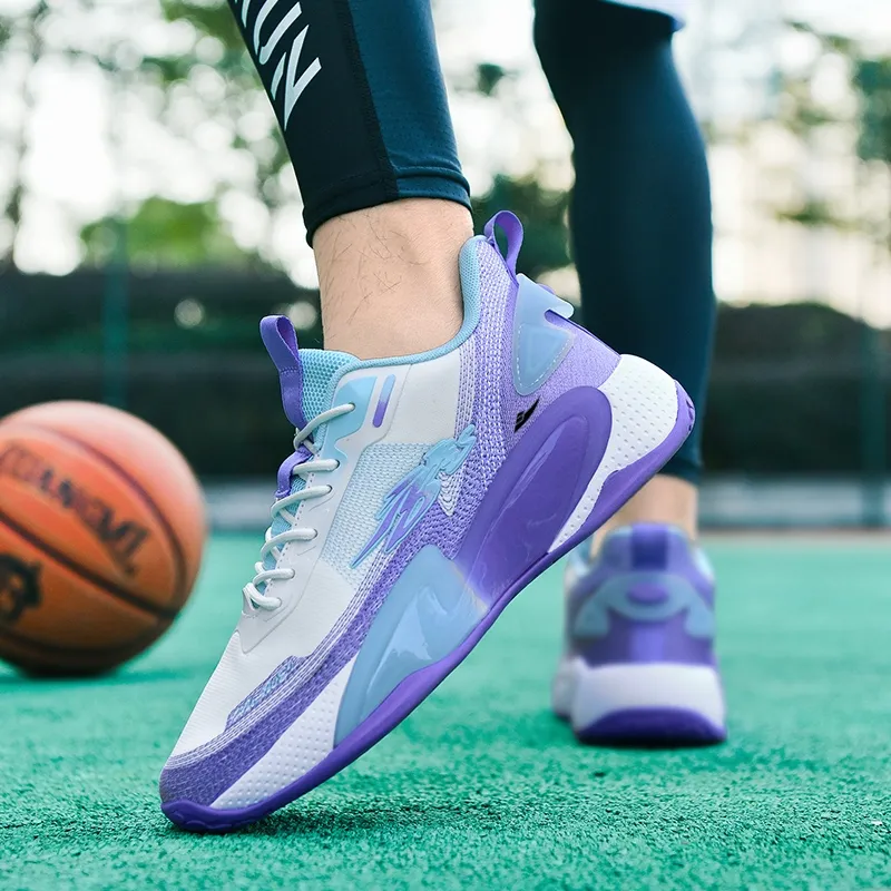Kuding Cushioning Anti-Slip And Wear-Resistant Breathable Rebound Mid-Top Basketball Shoes Unisex-13