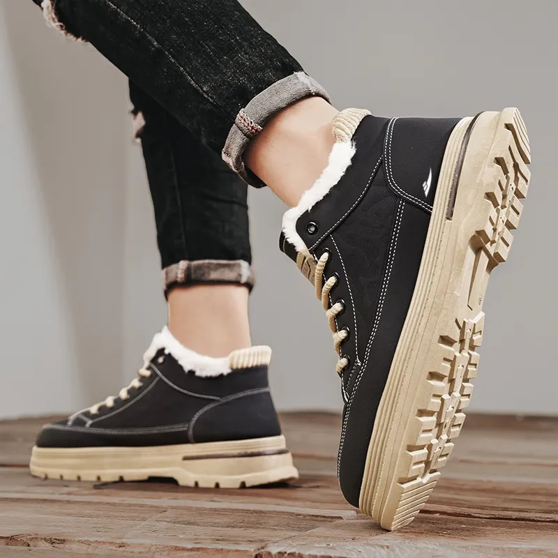 Kuding Martin Boots Men Black/Khaki-8