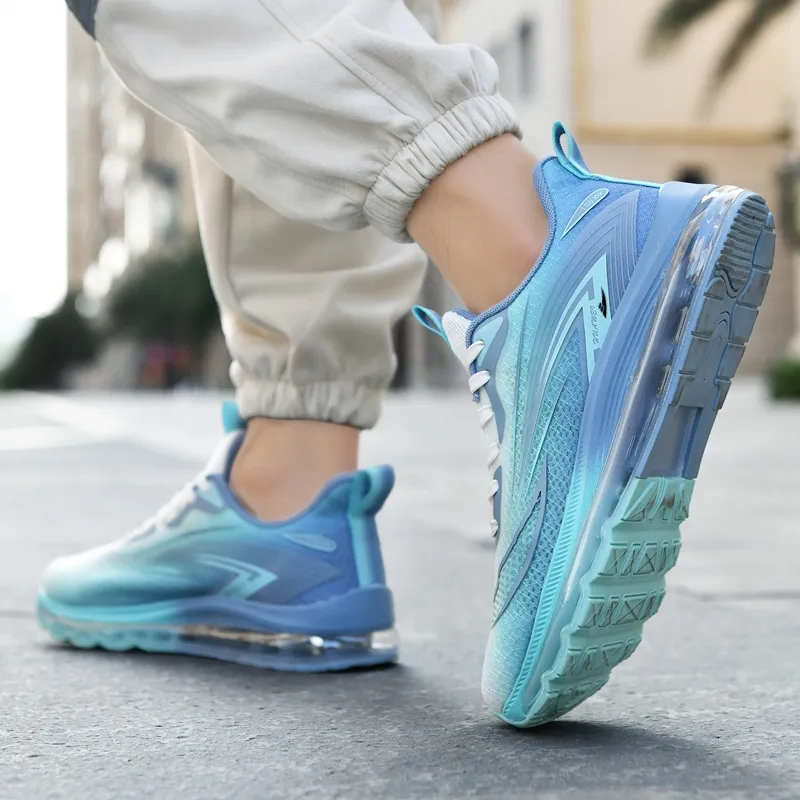 Kuding Cushioned Wear Resistant Breathable Lightweight Low Top Running Shoes Men's-14