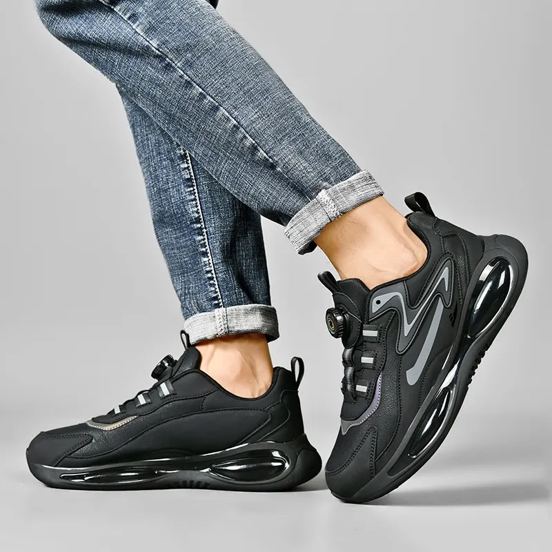 Kuding Wear resistant And Waterproof Low Top Running Shoes Men's Black-4