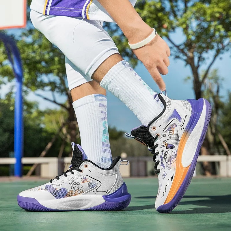 Kuding Cushioning Anti Slip And Wear Resistant Rebound High Top Basketball Shoes Men's-3