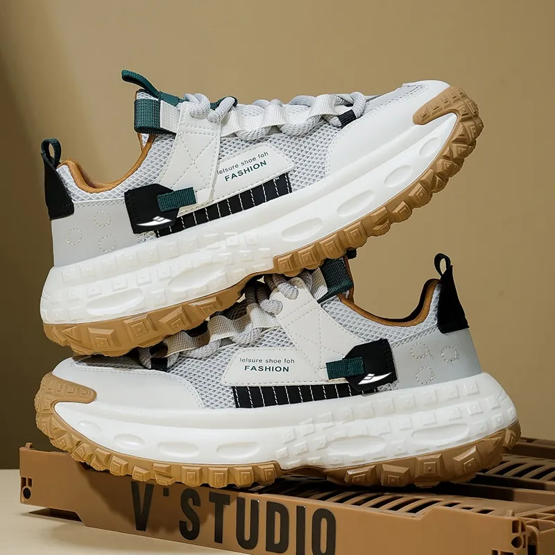 Kuding Breathable Height Increase Low Top Casual Shoes Men's-6