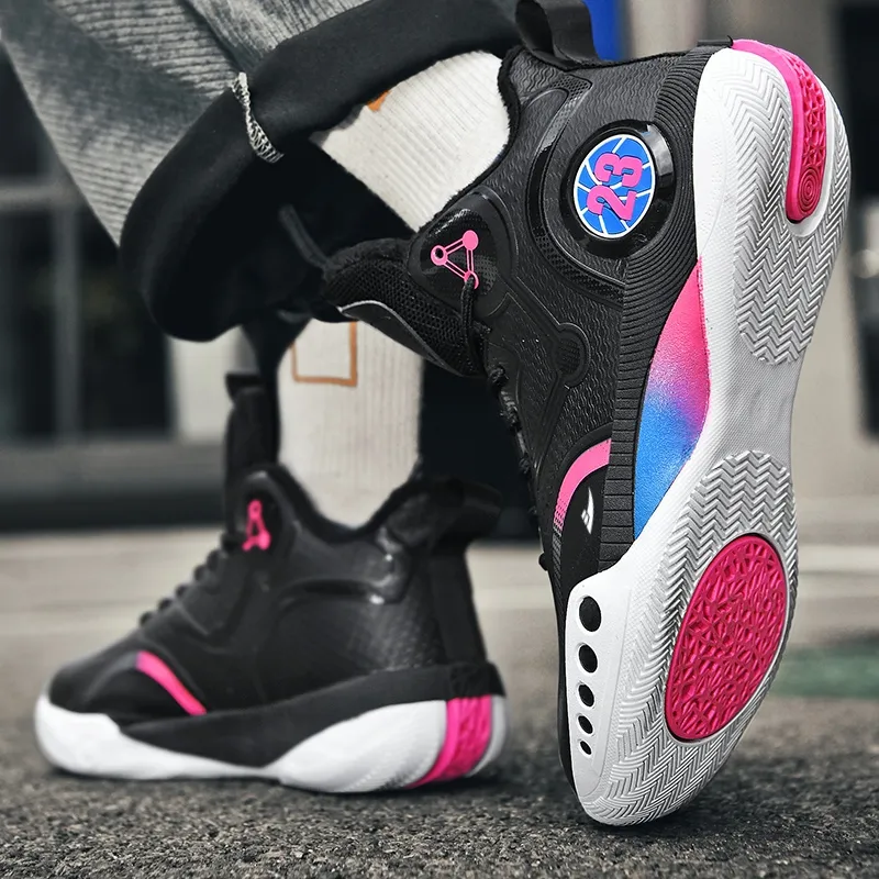 Kuding Cushioned Anti Slip And Wear Resistant Warm Mid Top Basketball Shoes Unisex-9