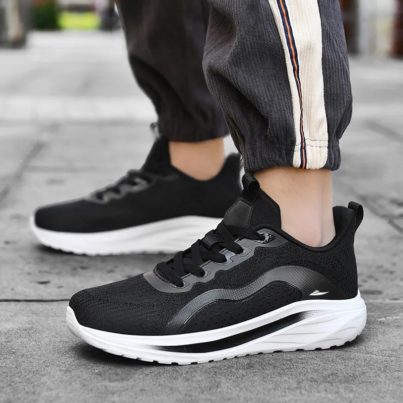 Kuding Casual Shoes Men Low Top Orange Moon/Black/Black White-12
