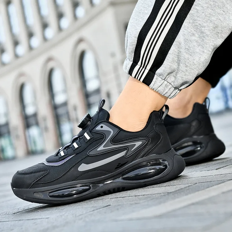 Kuding Wear resistant And Waterproof Low Top Running Shoes Men's Black-1