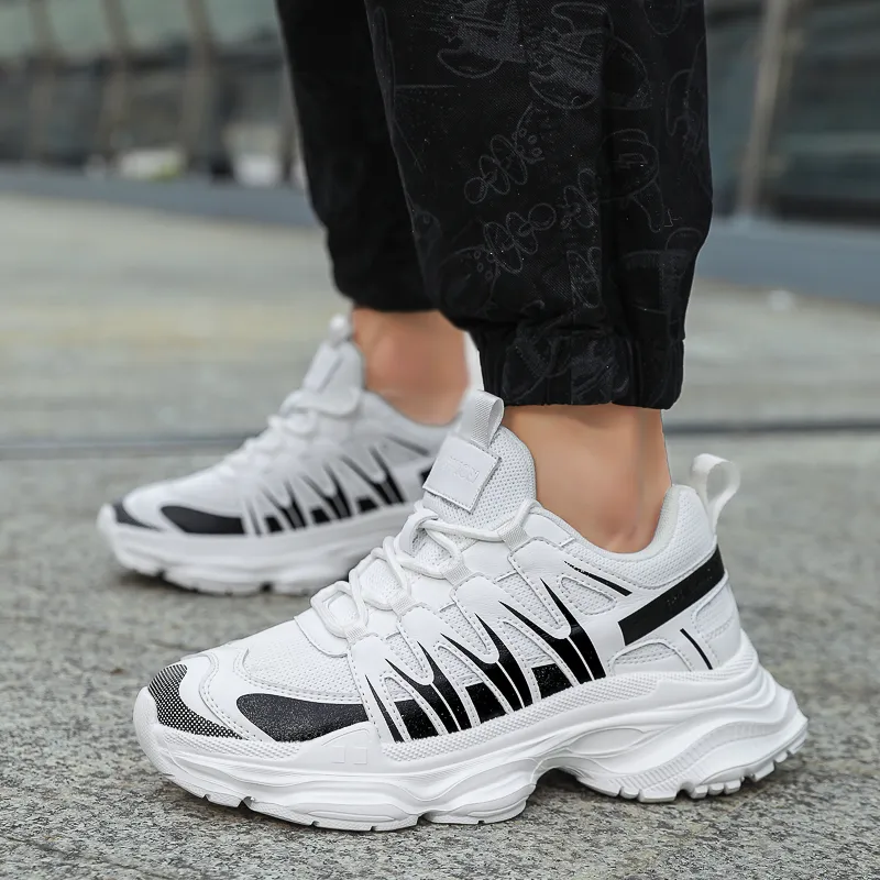 Kuding Slip-Resistant Breathable Low-Top Chunky Sneakers Men's-2
