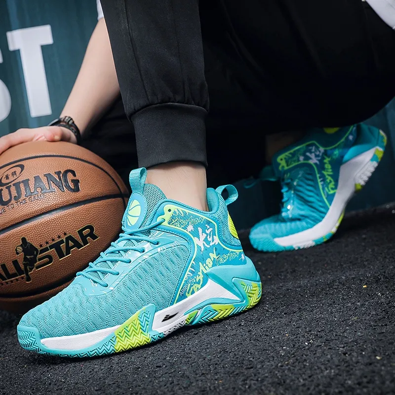 Kuding Cushioned Slip-Resistant Abrasion-Resistant Breathable Mid-Top Basketball Shoes Men's-2