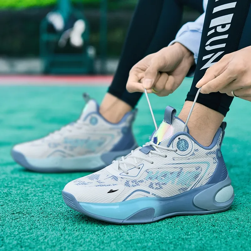 Kuding Cushioning Anti-Slip And Wear-Resistant Rebound Mid-Top Slightly Noisy From Friction Basketball Shoes Unisex-12