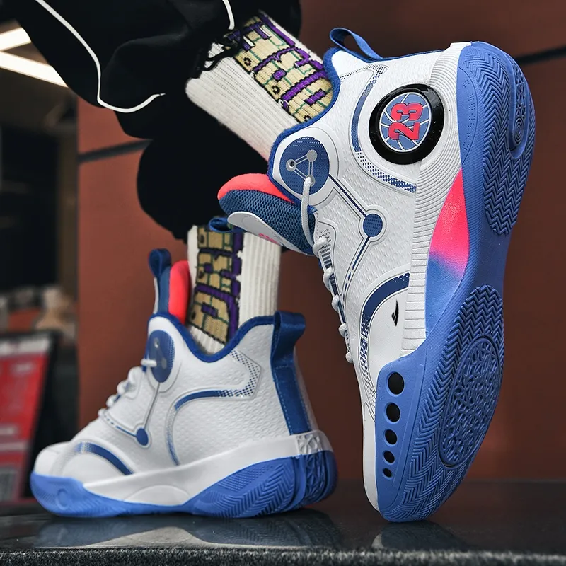 Kuding Cushioned Anti Slip And Wear Resistant Warm Mid Top Basketball Shoes Unisex-14