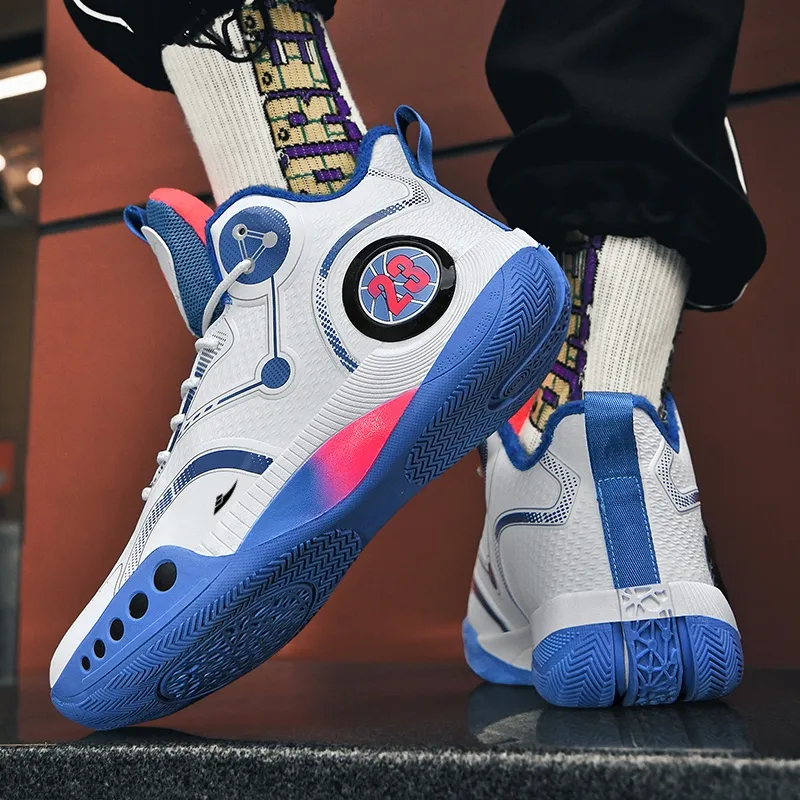 Kuding Cushioned Anti Slip And Wear Resistant Warm Mid Top Basketball Shoes Unisex-12