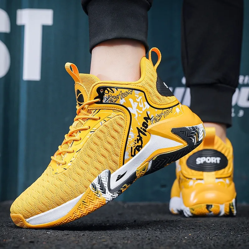 Kuding Cushioned Slip-Resistant Abrasion-Resistant Breathable Mid-Top Basketball Shoes Men's-12