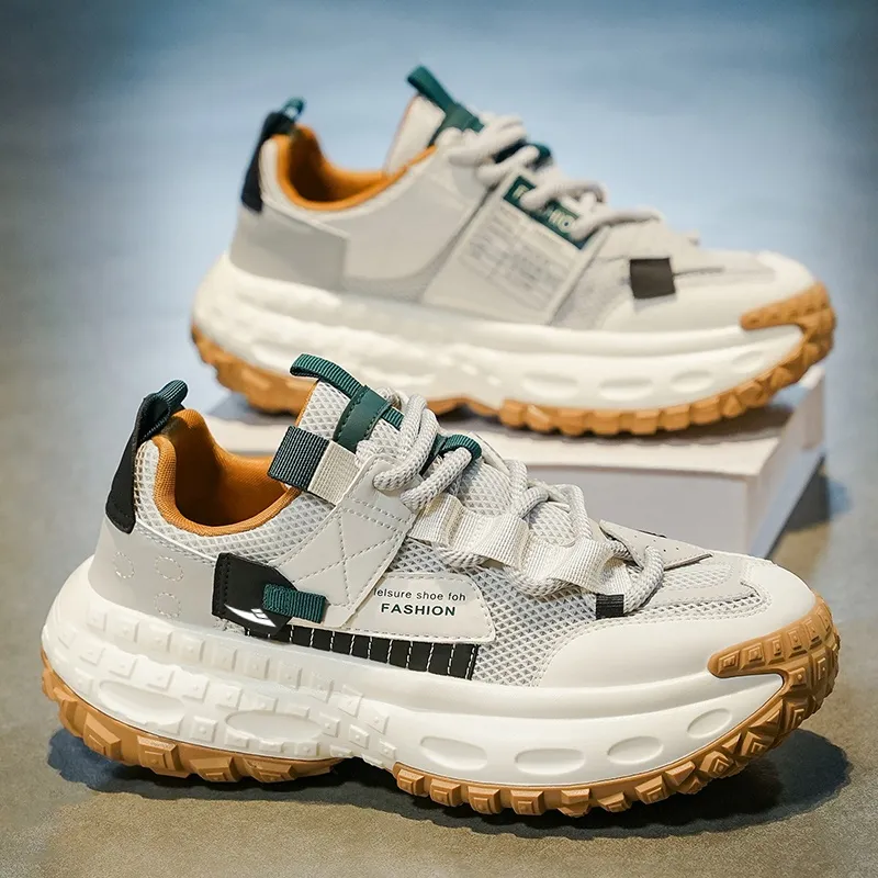 Kuding Breathable Height Increase Low Top Casual Shoes Men's-9
