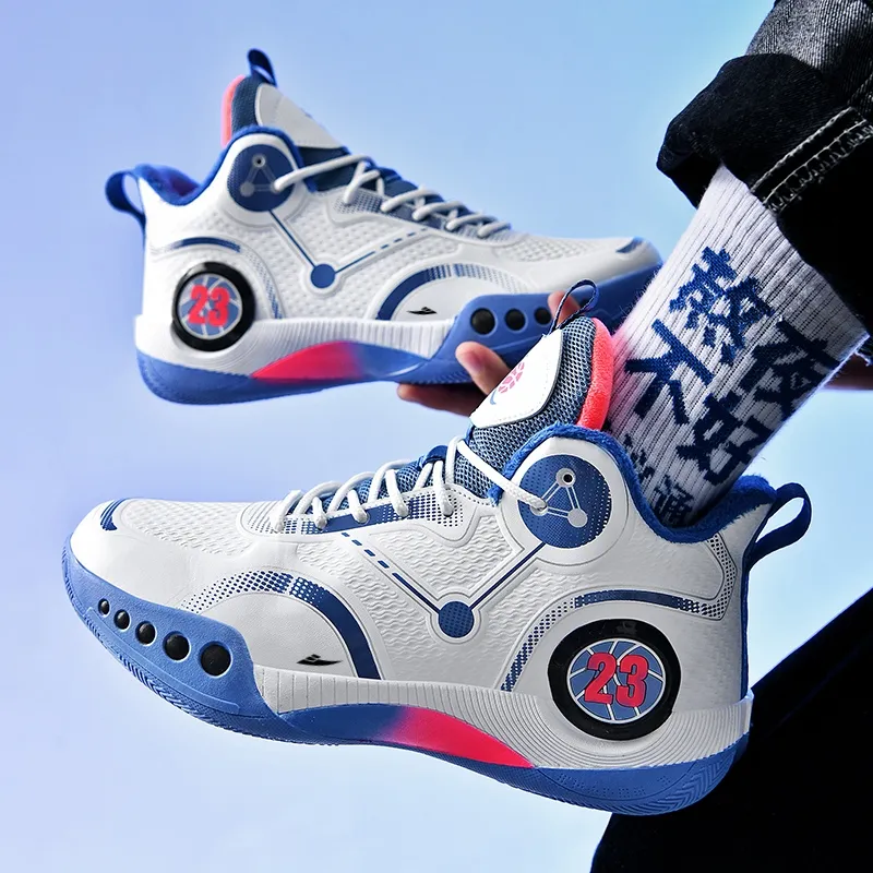 Kuding Cushioned Anti Slip And Wear Resistant Warm Mid Top Basketball Shoes Unisex-13