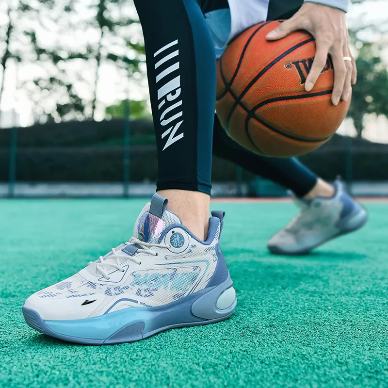 Kuding Cushioning Anti-Slip And Wear-Resistant Rebound Mid-Top Slightly Noisy From Friction Basketball Shoes Unisex-14