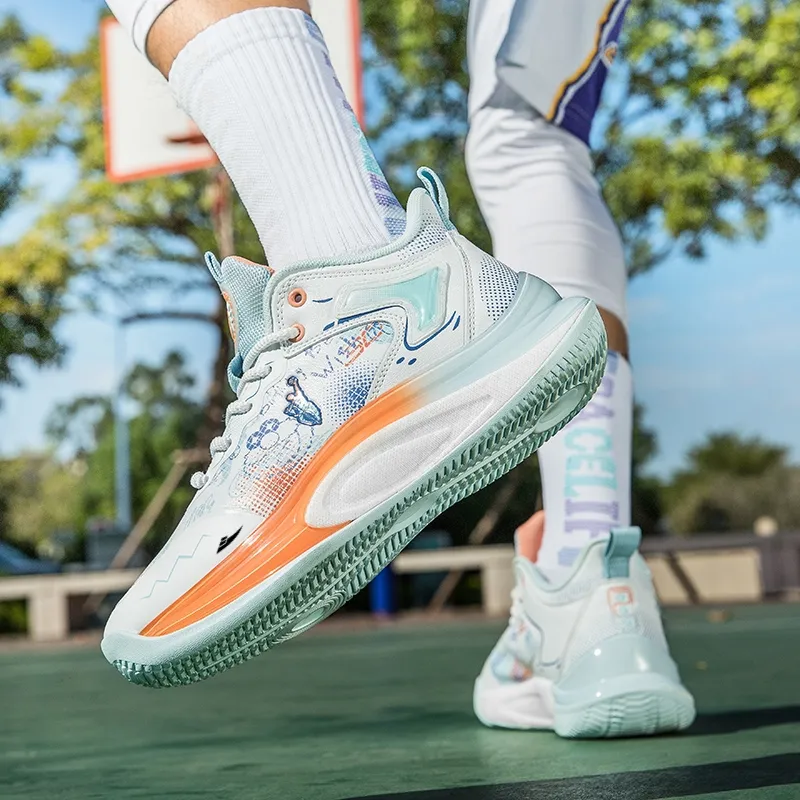 Kuding Cushioning Anti Slip And Wear Resistant Rebound High Top Basketball Shoes Men's-7