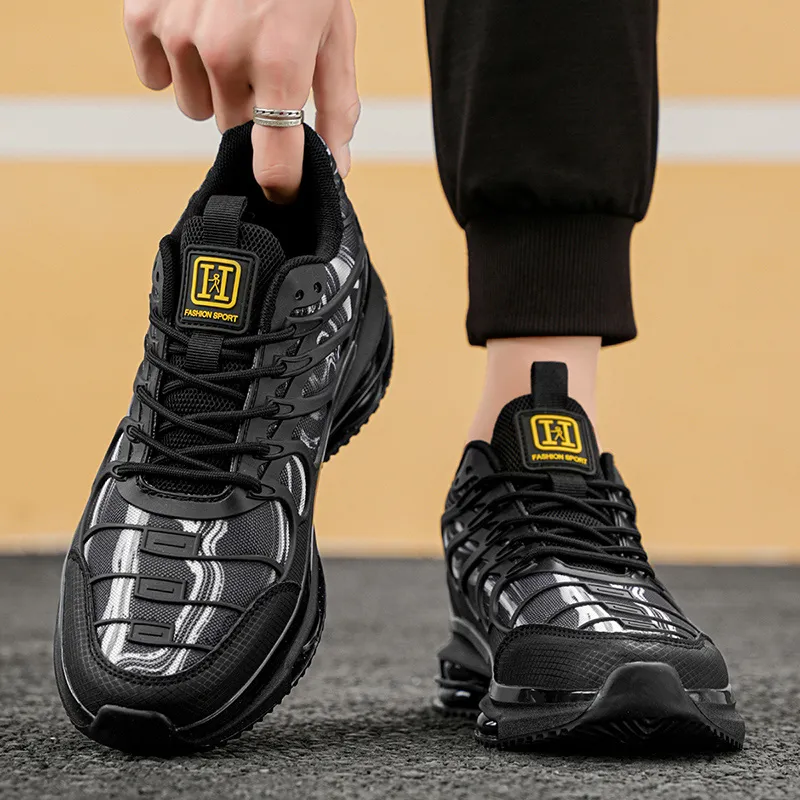 Kuding Breathable Height Increase Mid Top Casual Shoes Men's-3