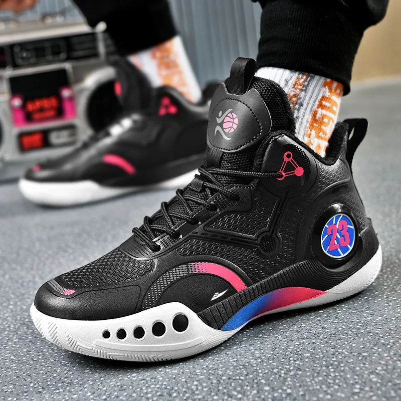 Kuding Cushioned Anti Slip And Wear Resistant Warm Mid Top Basketball Shoes Unisex-8