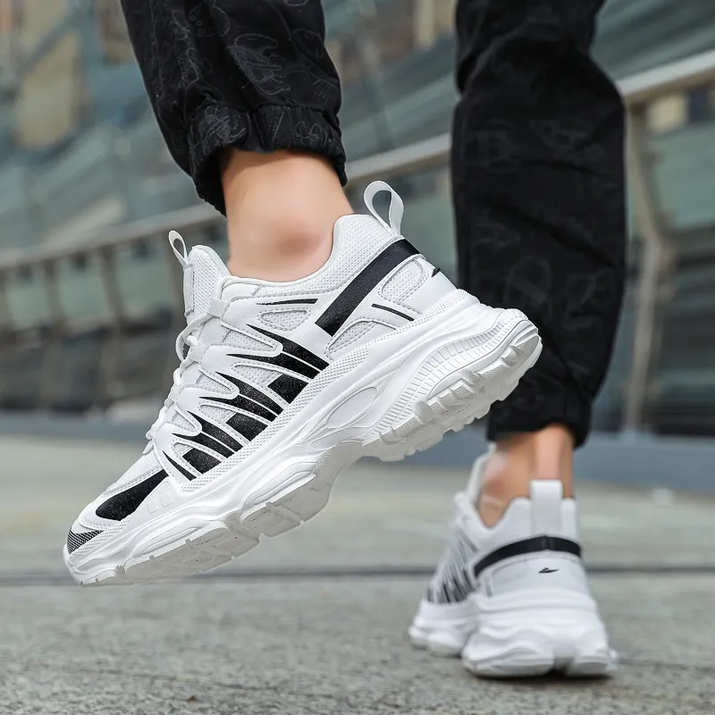 Kuding Slip-Resistant Breathable Low-Top Chunky Sneakers Men's-4