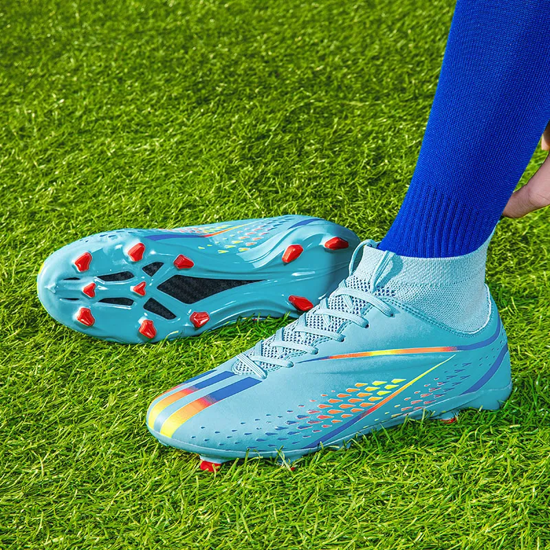 Kuding Soccer Shoes Unisex High Top Colorful Moon/Colorful White/Dazzle Black-2