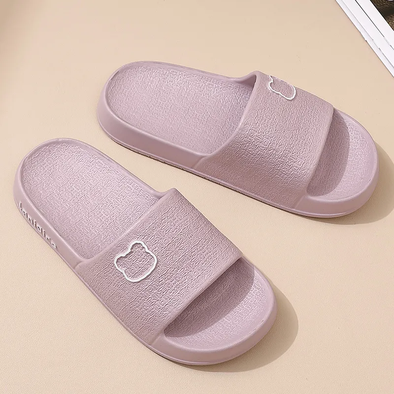 Foot Recreation Painted Bear Slippers Summer Indoor Home Bathroom Slip Resistant EVA Sandals Unisex-9