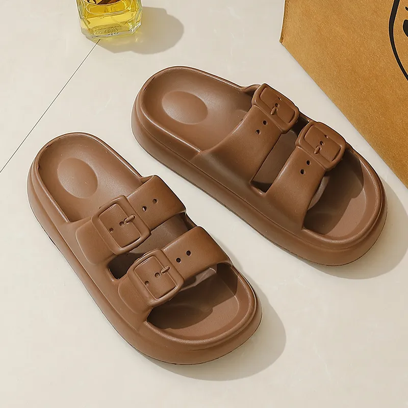 Foot Recreation Squashy And Bouncy Feeling Slippers For Women's Summer Slip Resistant Platform Shoes-1