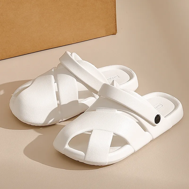 Foot Recreation Unisex Closed Toe Summer Soft Sole Heelless Home Slippers-22