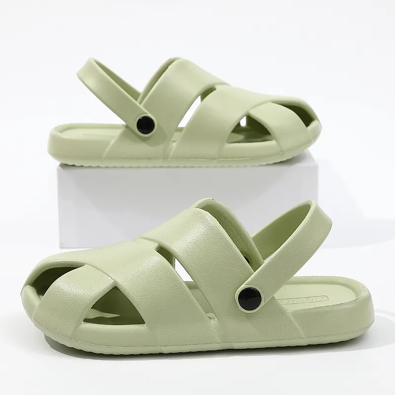 Foot Recreation Unisex Closed Toe Summer Soft Sole Heelless Home Slippers-5